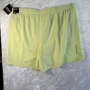 DSG 5'' Strider Sport Shorts Men Small Neon Yellow Elastic  Gym Athletic NEW